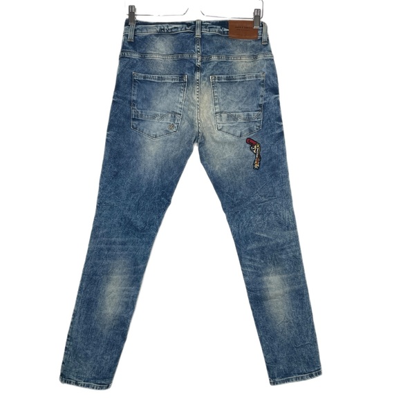 Jack & Jones Slim Fit Patchwork Jeans Sz 30 - Picture 2 of 16